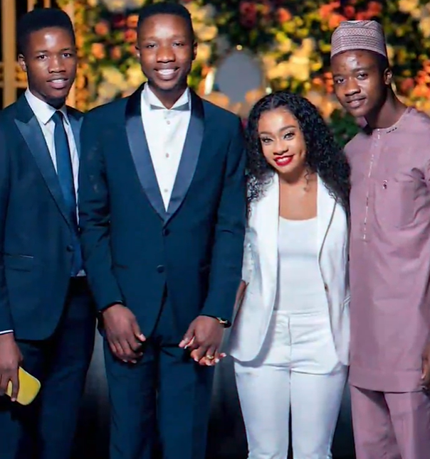 Fauzi Obi with her husband, Jonathan, and his brothers, Joakin and Benjamin