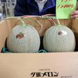 A pair of premium Japanese melons have sold for just a slice of the five million yen ($46,000) reached at auction last year