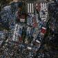 An aerial photograph, taken in June 2020, showing the extent of the improvised camp at Moria