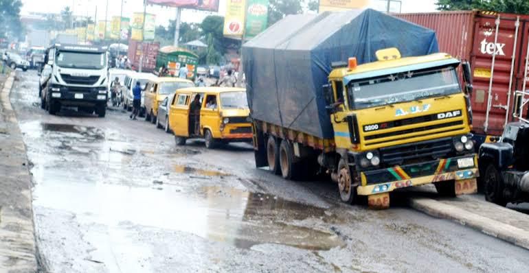 One of the bad roads in Lagos. (Phenomenal)