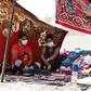 Bolivians stranded at a makeshift camp in Huara, Chile, after the border was closed to prevent the spread of the coronavirus, on April 1 2020