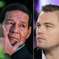 Brazilian Vice President Hamilton Mourao (L) has invited US actor Leonardo DiCaprio on an eight-hour hike in the Amazon after the film star posted a newspaper report on fires that are destroying large swathes of the rainforest