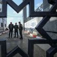 Palestinian security forces loyal to Hamas stand at the Rafah border crossing with Egypt in the southern Gaza Strip