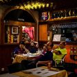 Barcelona fans look glum as they watch the game in a Lisbon bar