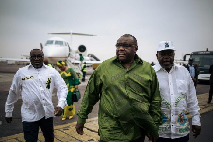Bemba, shown arriving in Kinshasa after his acquittal, 'failed to establish that he had suffered a grave and manifest miscarriage of justice,' the ICC ruled