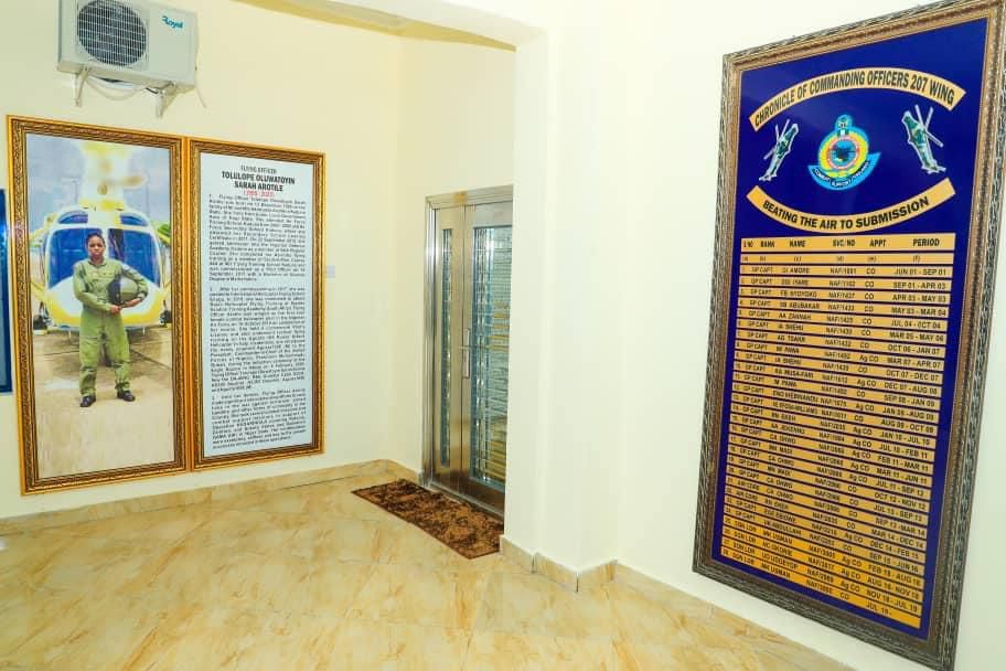 A remodelled Pilots Crew Room at the 115 Special Operations Group in Port Harcourt named after late Flying Officer Tolulope Arotile [NAF]