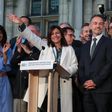 A victorious Anne Hidalgo after being elected to another term as Paris mayor