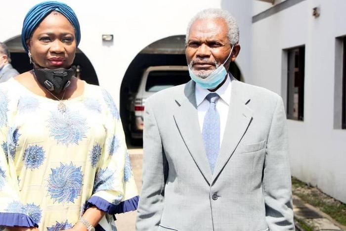 Hon. Abike Dabiri-Erewa, Chairman/CEO, Nigerians in Diaspora Commission (NiDCOM) and Libyan Ambassador to Nigeria Amb. Ayad M.F. Attayary. [Twitter/@nidcom_gov]