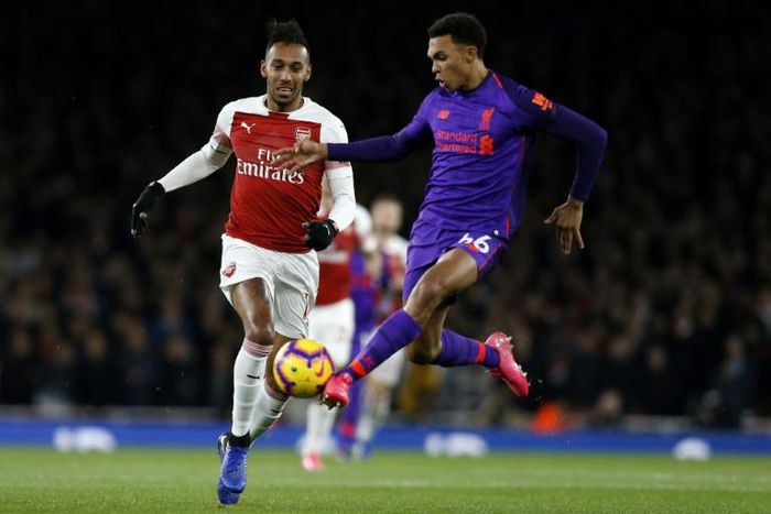 Arsenal captain Pierre-Emerick Aubameyang (left) and Liverpool's Trent Alexander-Arnold were both included in the 2019/20 Premier League team of the year