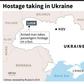 Map locating Lutsk, in Ukraine, where an armed man has taken passengers hostage on a bus.