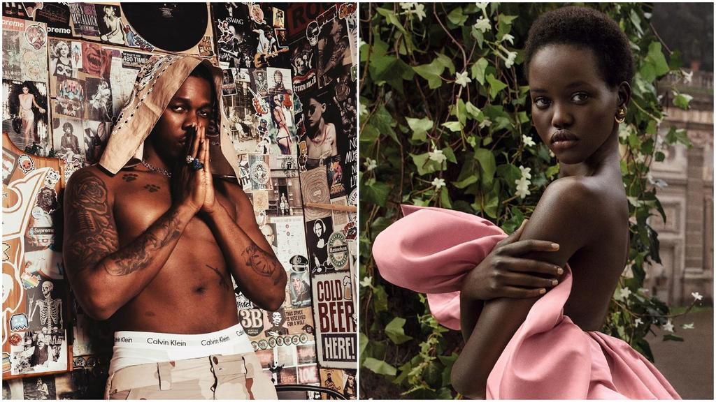 Runtown and girlfriend, Adut Akech [Instagram/AdutAkech] [Instagram/Runtown]