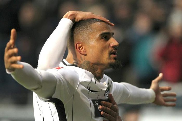 Kevin-Prince Boateng, pictured in February 2018, during his season at Eintracht Frankfurt.