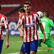 Atletico Madrid's Alvaro Morata (right) celebrates