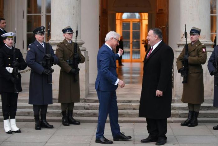 US Secretary of State Mike Pompeo, who is heading to Poland as part of a growing relationship, is welcomed on a February 2019 visit by Foreign Minister Jacek Czaputowicz