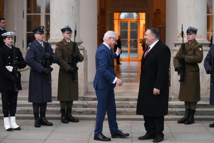 US Secretary of State Mike Pompeo, who is heading to Poland as part of a growing relationship, is welcomed on a February 2019 visit by Foreign Minister Jacek Czaputowicz