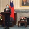 US Health Secrtary Alex Azar (L) met with Taiwan's President Tsai Ing-wen (R) on a visit China has slammed as a threat to peace
