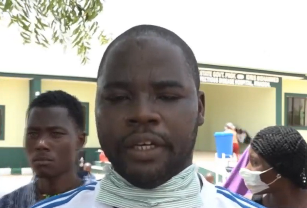 One of the patients, pictured, said it took a long time after his diagnosis before a doctor attended to him [YouTube/Channels Television]