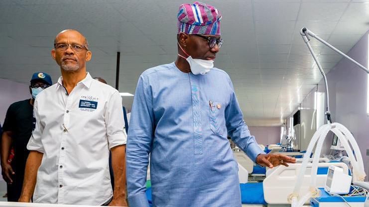 Lagos state Governor, Babajide Sanwo-Olu and Commissioner for Health, Prof. Akin Abayomi. [Twitter/@akinabayomi]