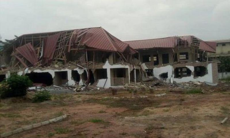 Destroyed High Commission building of Nigeria in Ghana (Dele Momodu)
