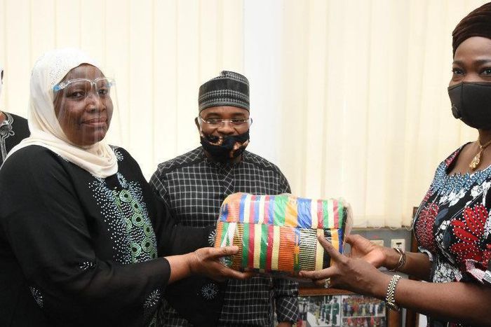President, National Association of Nigerian Traders (NANTS), Dr Ken Ukaoha with some other members of the Association paid a thank you visit to the Chairman of Nigerians In Diaspora Commission (DiDCOM), Abike Dabiri-Erewa, as over 600 shops owned by Ni...