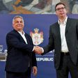 Serbian President Aleksandar Vucic (R) has deftly brought the media to heel using the same 'illiberal toolbox' as Hungary's Viktor Orban, according to the US-based Freedom House