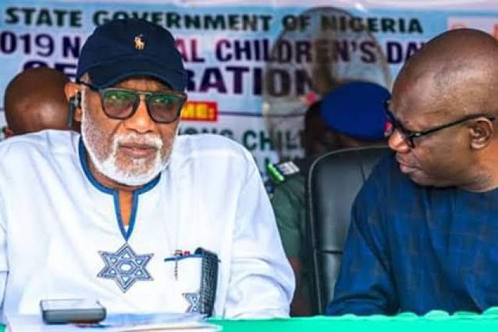 Governor Rotimi Akeredolu and his deputy, Agboola Ajayi have been at each others' throat recently (The Sun)