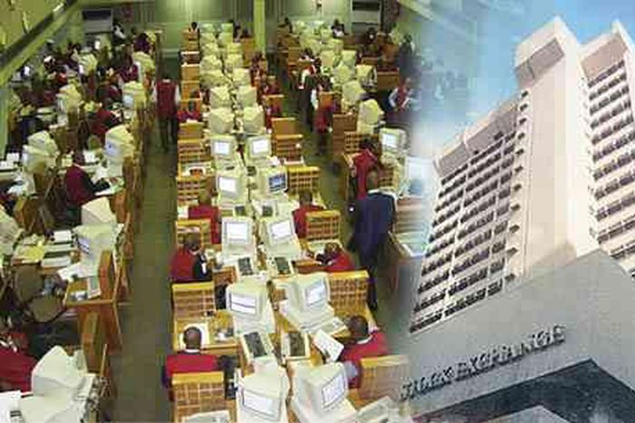 Nigerian Stock Exchange (NSE) trading floor and building.