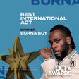 Burna Boy wins Best International Act at the BET Awards for the second consecutive time. (BET)