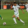 Matchwinner Baghdad Bounedjah (C) playing for Algeria against Senegal in the 2019 Africa Cup of Nations final in Cairo