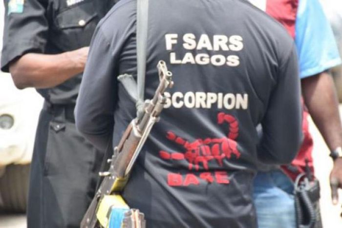 An illustrative image of an officer of the Federal Special Anti-Robbery Squad (FSARS) in Lagos [Guardian]