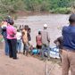 File image of family members camped around River Sagana after a drowning incident
