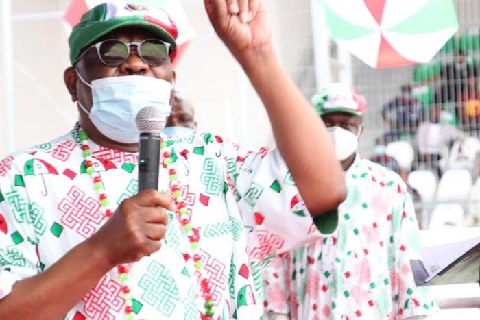 Governor Nyesom Wike of Rivers State asks Edo people to reject godfatherism. (TheSun)