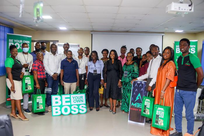 A cross section of some Amber Drinks Empowerment Program beneficiaries alongside the Amber Drinks Ltd brand team jpg