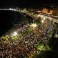 Crowds massing on Nice's  Promenade des Anglais esplanade for electro house music producer The Avener's set