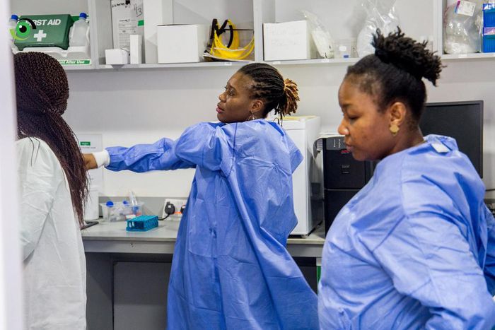 Coronavirus testing at the National Public Health Reference Laboratory in Gaduwa, Abuja [Twitter/@nighealthwatch]