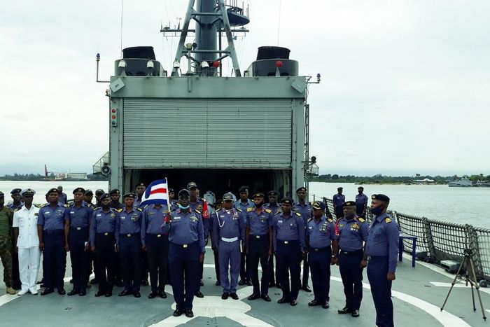 Nigerian Navy flag off of Exercise Grand Africa Nemo 2020 in Onne, Rivers on Wednesday, October 7, 2020. [NAN]