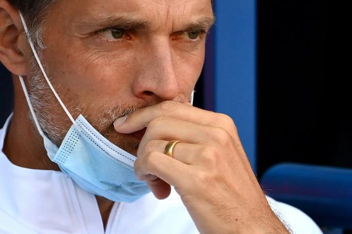 PSG coach Thomas Tuchel at Parc des Princes for Wednesday's Champions League warm-up friendly against Sochaux