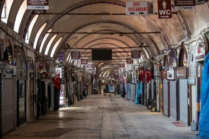 A deserted passage in Istanbul's Grand Bazaar, which is set to reopen on Monday for the first time in two months