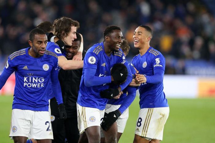 Wilfred Ndidi and Kelechi Iheanacho (Leicester City FC via Getty Images)
