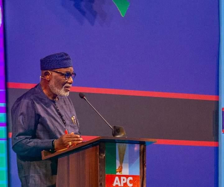 Governor Rotimi Akeredolu of Ondo State at the debate organised by ChannelsTV