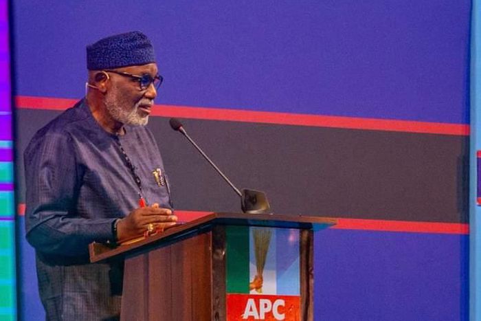 Governor Rotimi Akeredolu of Ondo State at the debate organised by ChannelsTV