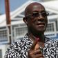 Prime Minister Keith Rowley shows the indelible ink mark on his finger after casting his vote in Westmoorings, west of Port-of-Spain, on August 10, 2020