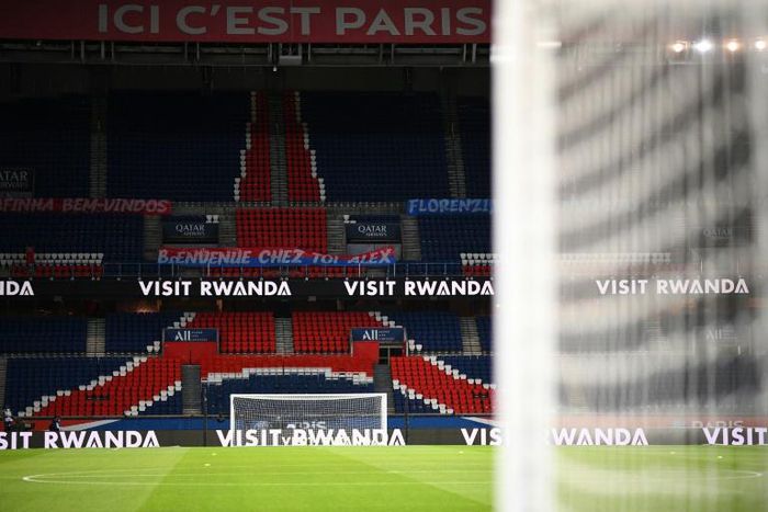 An empty Parc des Princes in Paris -- the French season will go on despite the country heading back into a strict lockdown this week