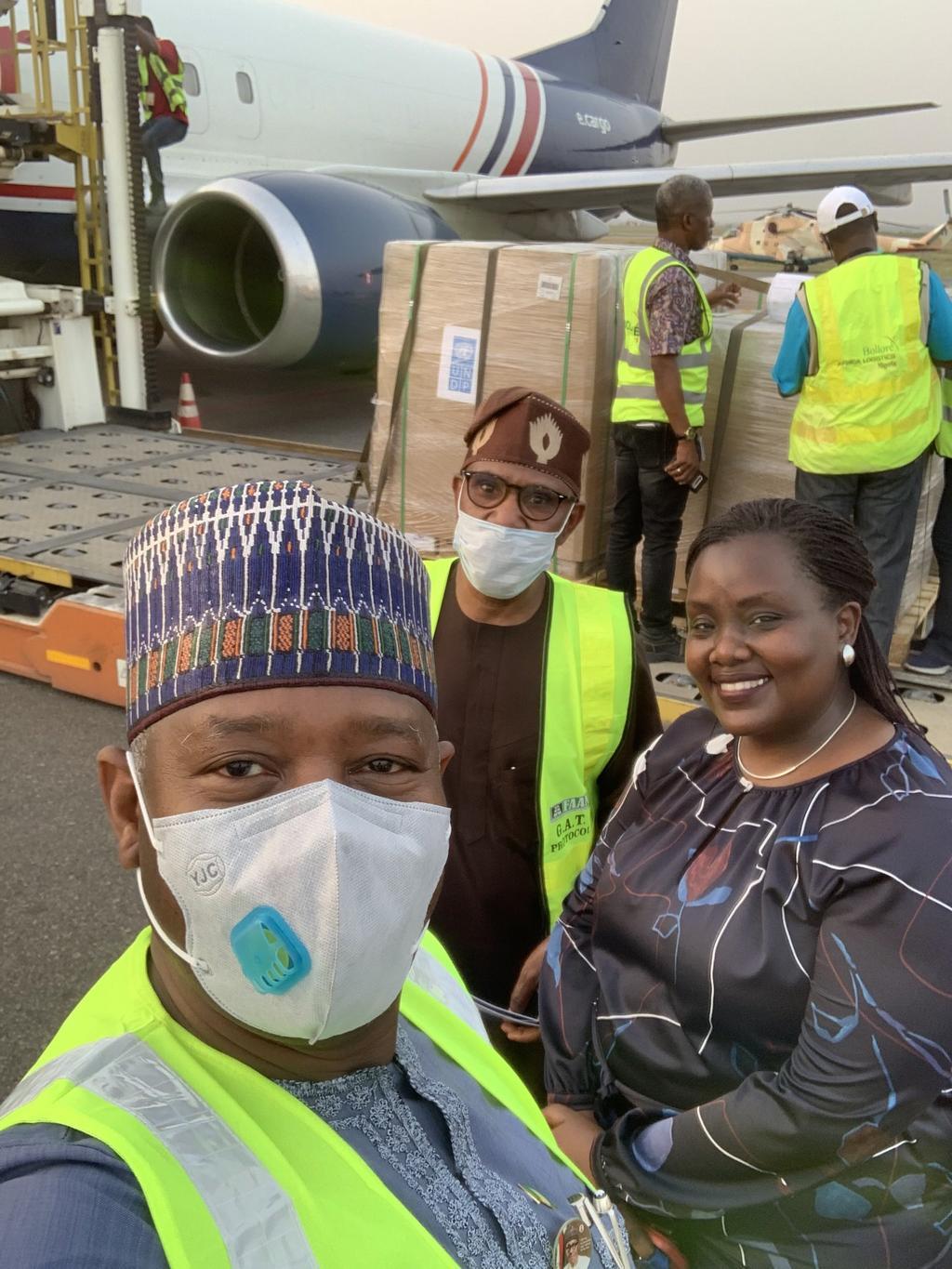 Minister of Aviation, Sen. Hadi Sirika, Minister of state Health, Adeleke Mamora. [Twitter/@hadisirika]