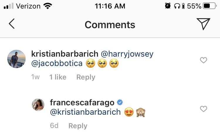 francesca farago instagram comments