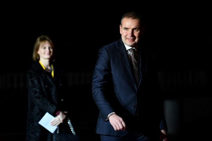 Iceland's President Gudni  Johannesson (R) is expected to win a second term
