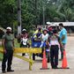 Indigenous civil guards of the Ticuna ethnic group remain at the entrance of the Umariacu village, in Tabatinga, Amazonas state, Brazil, amid the new coronavirus pandemic