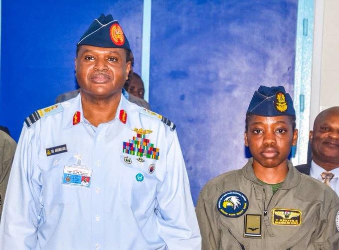 Chief of Airstaff Sadique Abubakar and Tolulope
