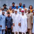President Muhammadu Buhari meets with Governors elected on the platform of the All Progressives Congress and other party leaders to resolve the crisis in the party over National chairmanship position.  [Twitter/@BashirAhmaad]
