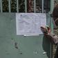 Election results posted at a polling station in the city of Mekele